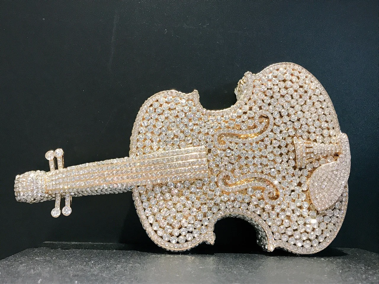 

Violin Diamond Evening Bag Crystal Banquet Party Prom Bags Rhinestone Clutch Purse Bag Luxury Designer Handbags Handmade Bag