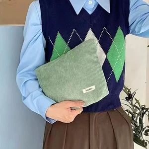 Velvet cosmetic bag for women, portable makeup storage, bags, large capacity, zipper, makeup organizer, clutch 8 Main Sales Makeup Organizer - №7