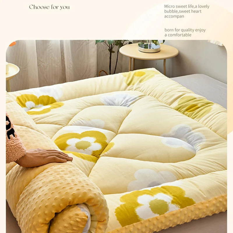 Household double bed mattress soft cushion tatami mat student dormitory children floor bedding sleeping mat quilt