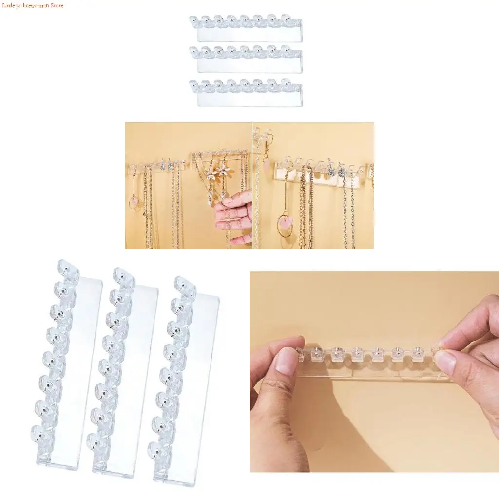 

F92D 3pcs Jewelry Organizers Wall Mounted Necklace Holder For Earrings And Bangles