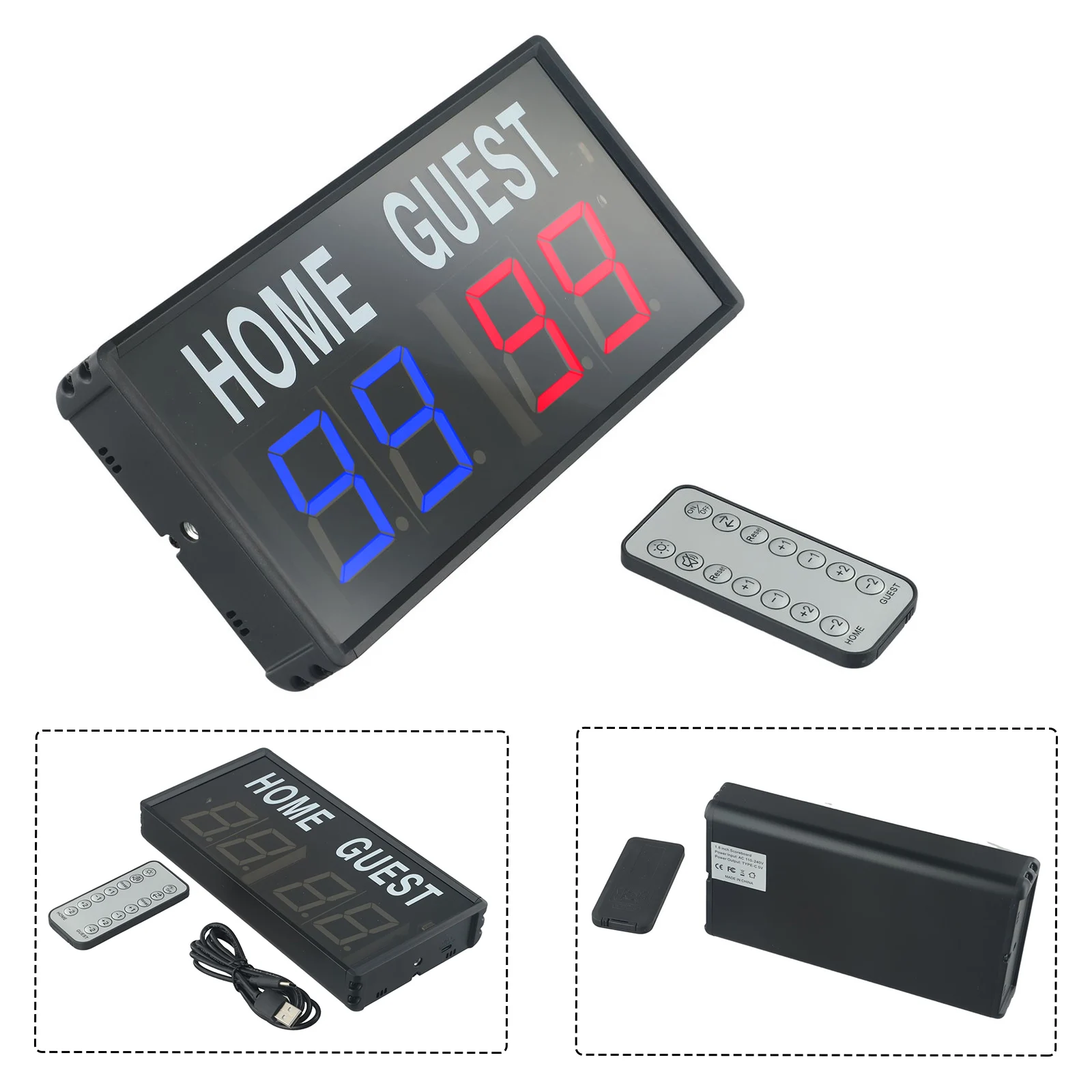 Electronic Game Scoreboard with Remote Control Adjustable Brightness Scoring Shortcuts Games and Activity Scoreboard