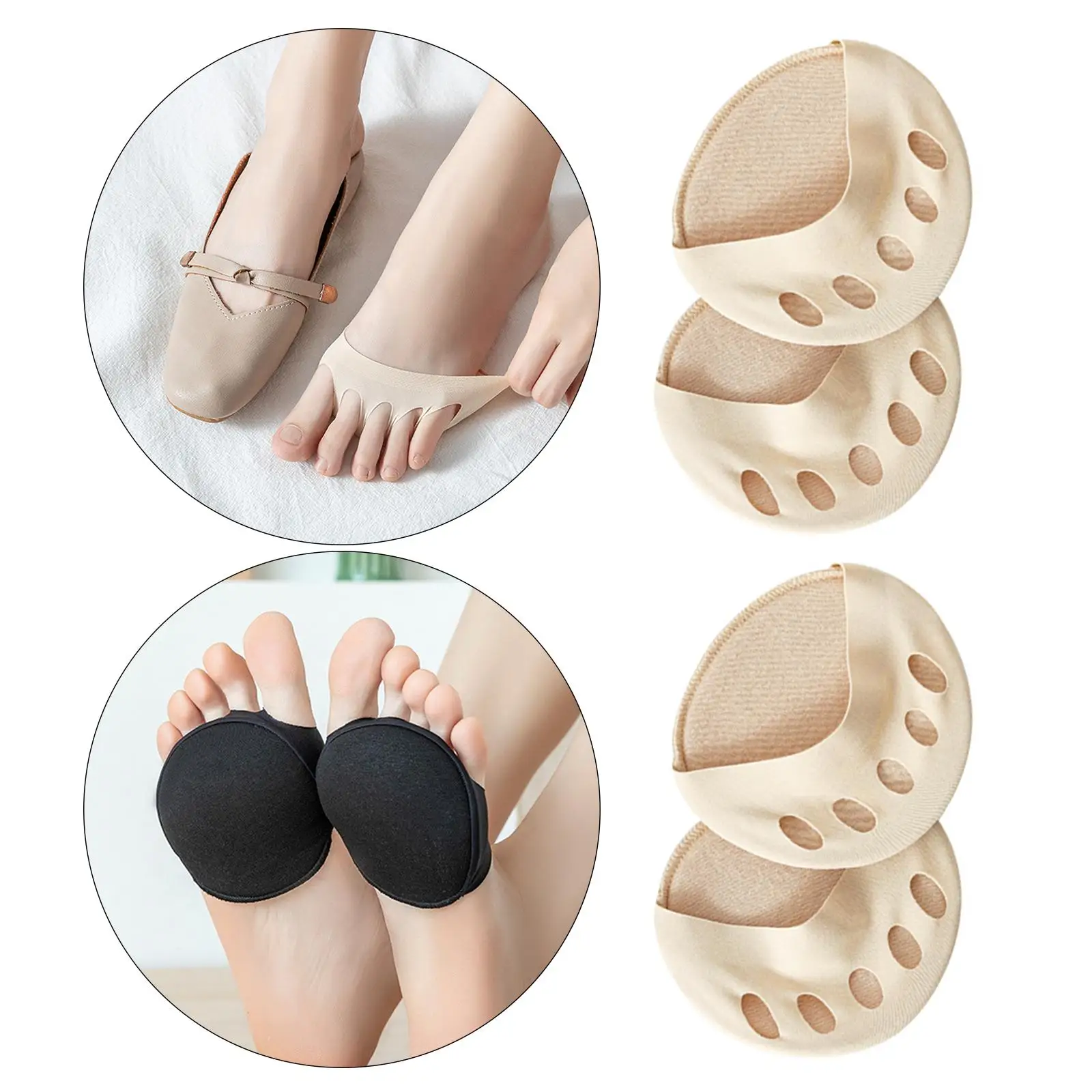 3-6pack Metatarsal Pads Cotton Ball of Foot Cushions Anti-Slip Insoles Support