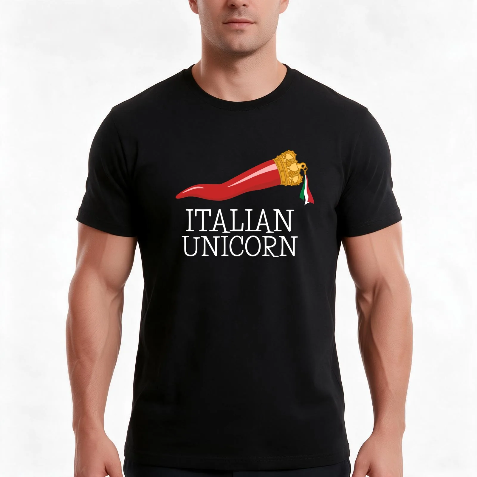 Italian Unicorn Funny Italian Lucky Charm Cornicello T-Shirt Summer Casual Cotton Tee Oversized Streetwear Tops 100% Cotton