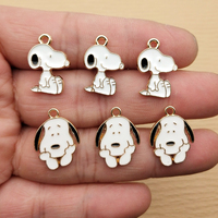 10pcs Cartoon Charm for Jewelry Making Diy Accessories Enamel Necklace Earring Keychain Pendant Alloy Metal Gold Plated