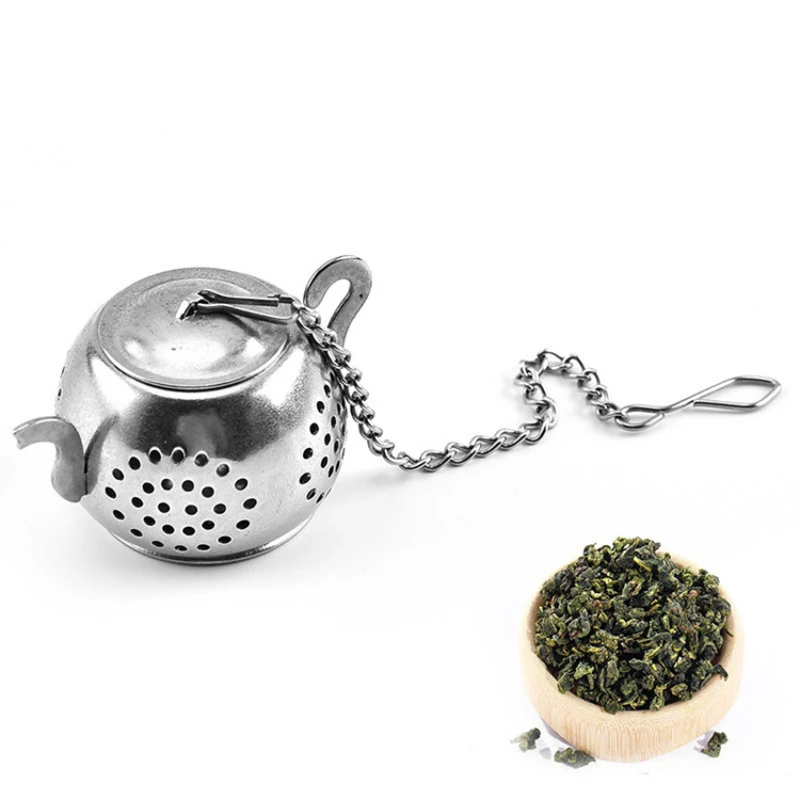 Tea Strainers Stainless Steel Mesh Infuser With Chain Hooks Teakettle Locking Tea Filter Infuser Spice Strainer