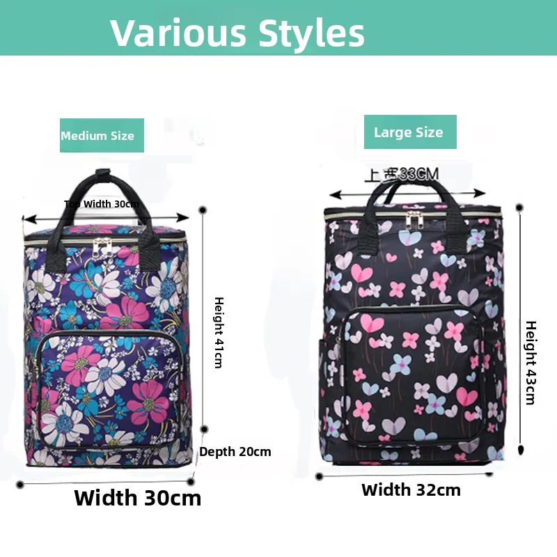 Nuova borsa op grande Capaci in foglio di alluminio con manico Carrng Borsa per mercato di verdure Borsa per carrello op portatile pieghevole