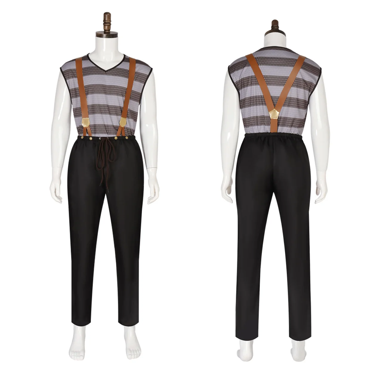 

A Fool Cosplay Casual Overalls Suit Clown Fu Cosplay Strap Jumpsuits Stage Performance Suit Halloween Party Costume