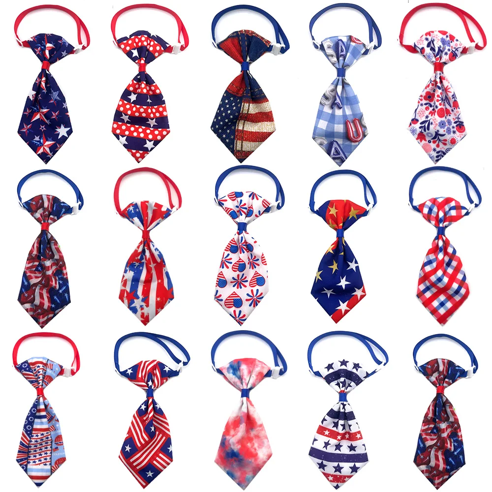 50/100pcs American Independence Day Pet Product Dog Bow Ties Puppy Bow Ties Collar Dog Grooming Accessories Dog Accessories