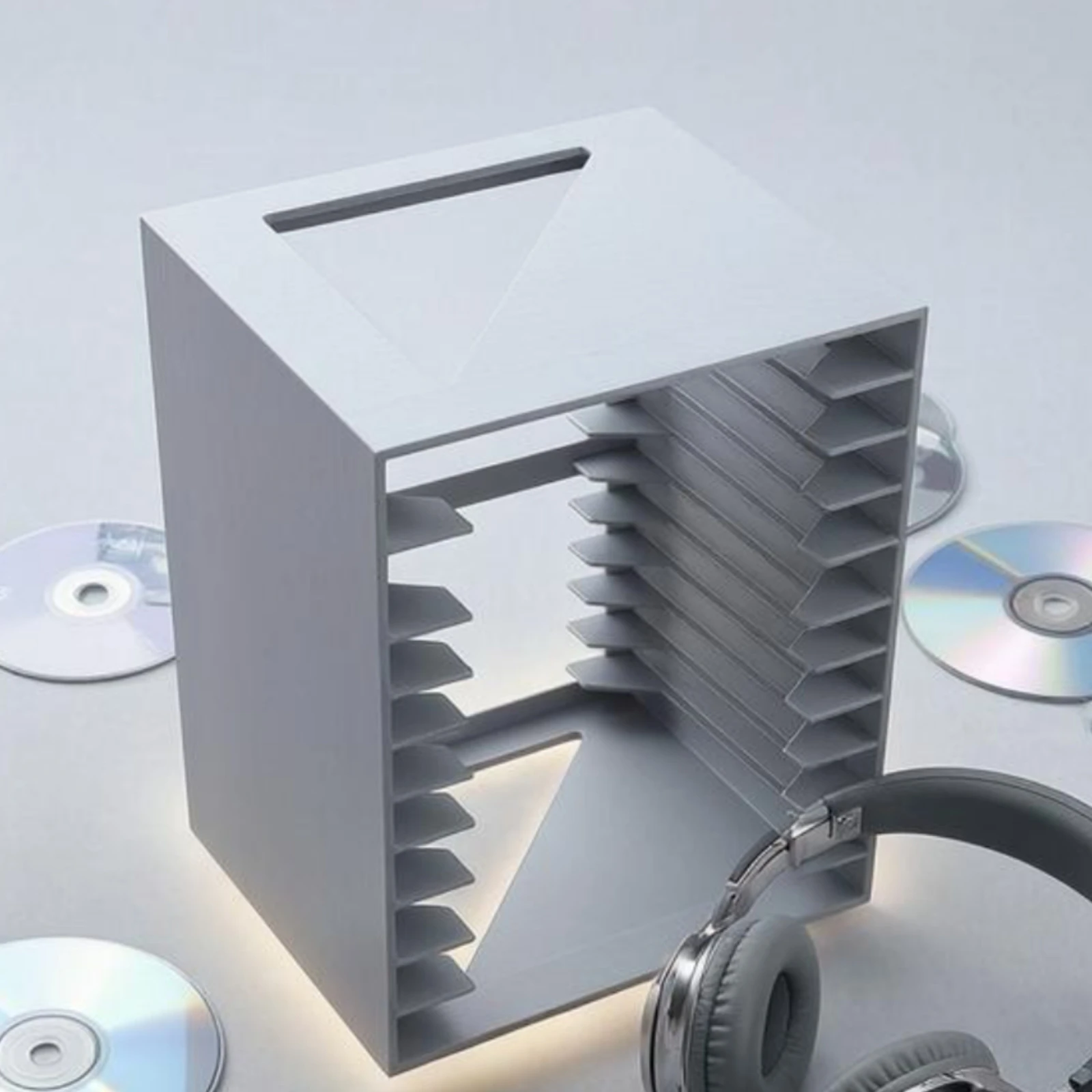 Desktop Cd Organizer Slotted CD Storage Rack accessibleFrame Disc Organizer Polished Finish DVD Storage Rack Rigid Plastic view 6