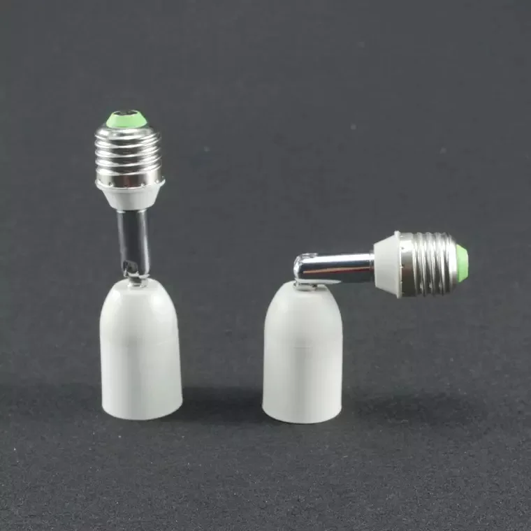 2PCS E27 To E27 Spiral Horizontally To Vertical Universal Tube Conversion Lamp Holder 90Degrees -180Degrees Bending Lamp Holder