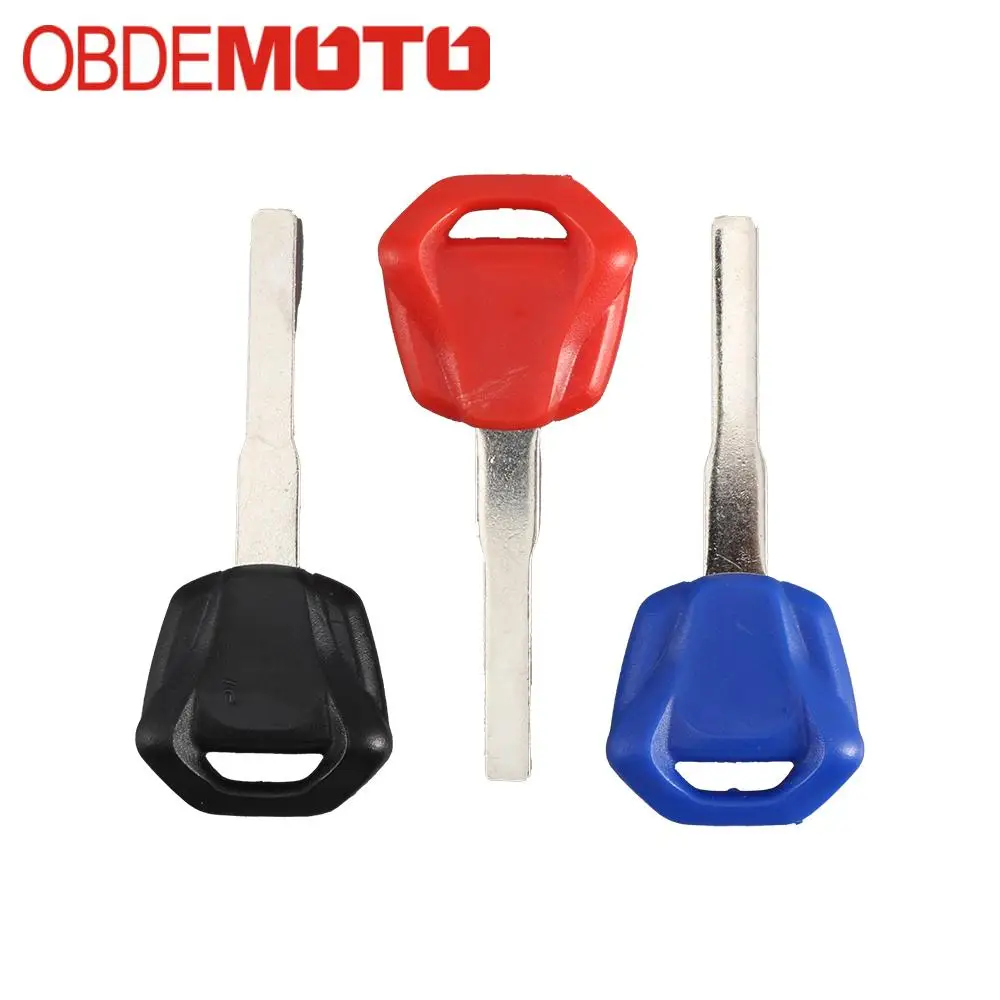 

New Blank Motorcycle Uncut Keys Black Blue Red Length 42.8mm for Triumph Motorbike Spare Part Replacement Accessory