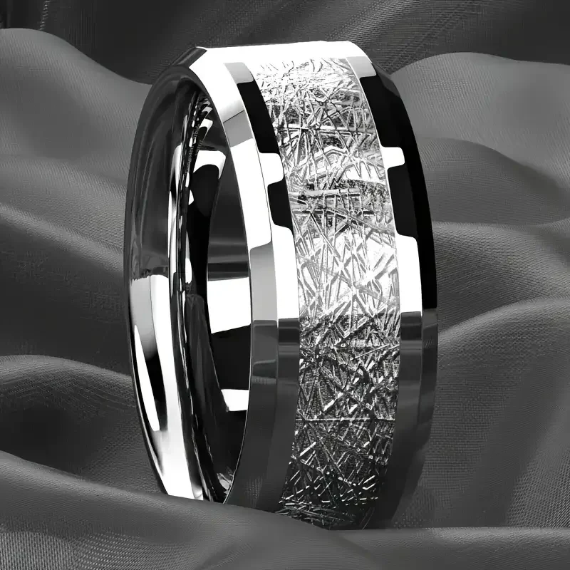 1pc Fashion Luxury 8mm Stainless Steel Men\'s Wedding and EngaSynthetic Gemstoneent Ring - The Perfect Holiday Gift Jewelry for L