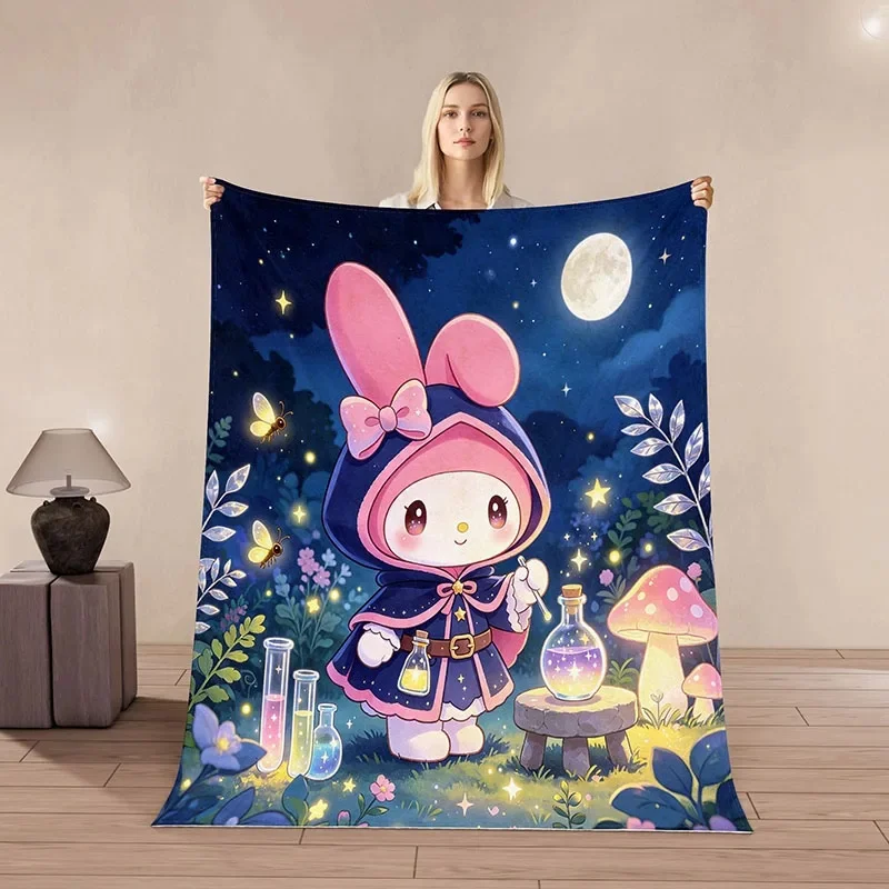 My Melody Flannel Blanket, 3D Magic Potion Print, Portable Warm Throw Blanket For Girls Sofa Bedroom Gift