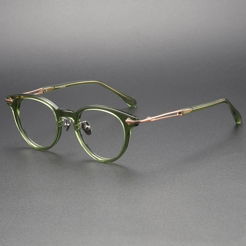

Top Quality Titanium Acetate Optical Glasses Frame Women Luxury Brand Comfortable Oval Eyeglasses Men New Fashion Green Eyewear