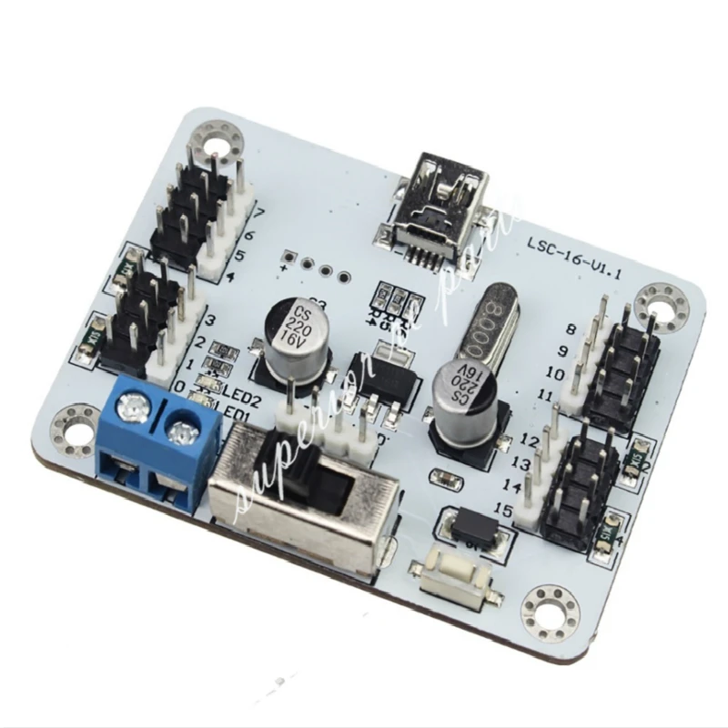 16CH Servo Controller Driver Board W/ Over Current Protection for RC Robot Arm Support PS2