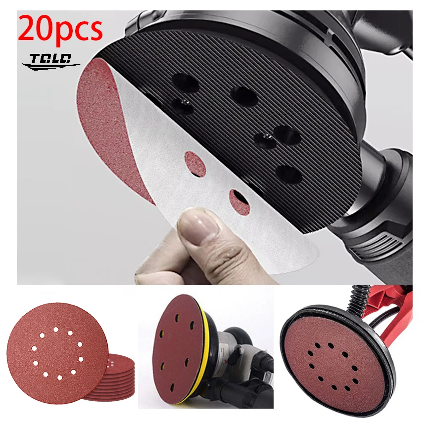 

20pcs 9Inch 6/8/10HoleHook And Loop Sanding Discs,Sanding Disc 40-2000 Grit,sand paper, Grinding Disc Abrasive Polishing Flat