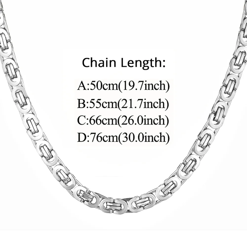 ชุดสร้อยข้อมือสร้อยคอไบแซนไทน์แบนพังค์โซ่สแตนเลสสีเงิน8มม. สำหรับผู้ชายผู้หญิงชุดเครื่องประดับแนววินเทจ