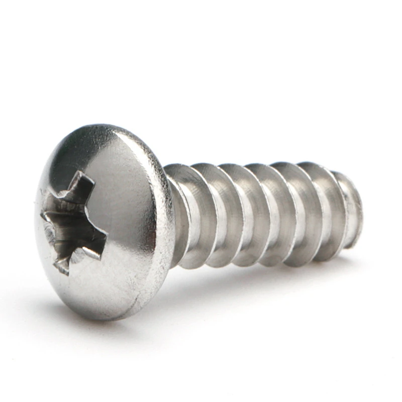 304 Stainless Steel Self Tapping Wood Screws QC-272, Round Pan Flat Tail Anti-Rust Wood Fastening Nails M5 M6 For Home Furniture