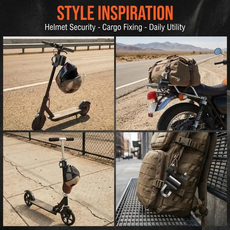 Set Anti-theft Helmet Lock Handlebar Mount Motorcycle Security Lock With Keys