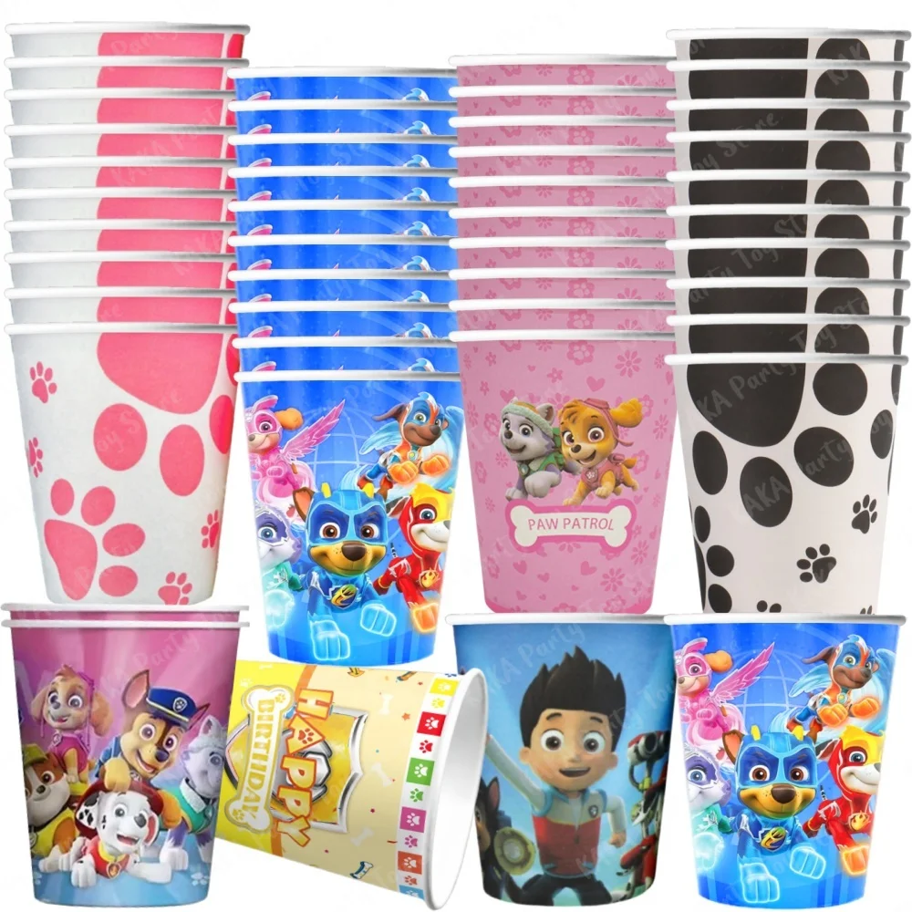 10/20/30Pcs Paw Patrol Tasse Cartoon 9 oz Einweg Papier Trinkbecher Für Kinder Mädchen Junge geburtstag Party Dekorationen Liefert Spielzeug