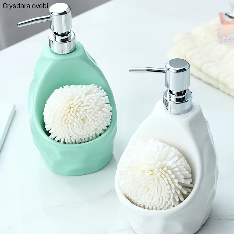 650ml Soap Dispenser Large Capacity Bathroom Ware Ceramic Lotion Bottle Shower Gel Bottle Hand Sanitizer Bottle Detergent Bottle