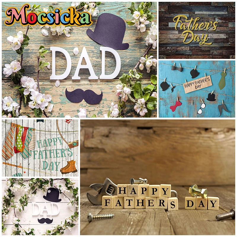 

Mocsicka Father's Day Background Photography Shooting Board Tie Gift Adult Man Dad Photo Backdrop Party Decoration Studio Poster