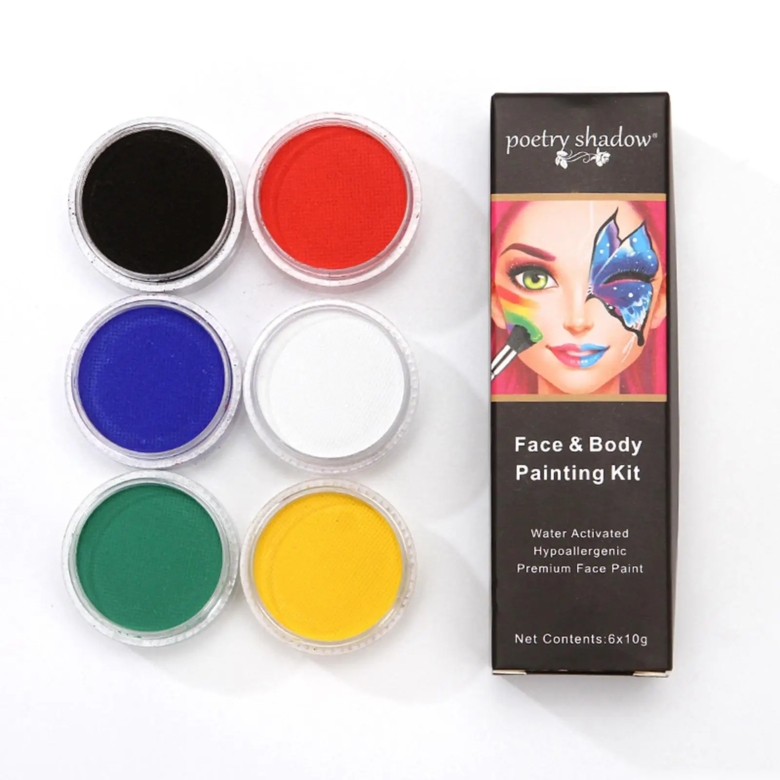 6 Color Paint Professional Makeup Bodypainting for Beginner Painting for Adults