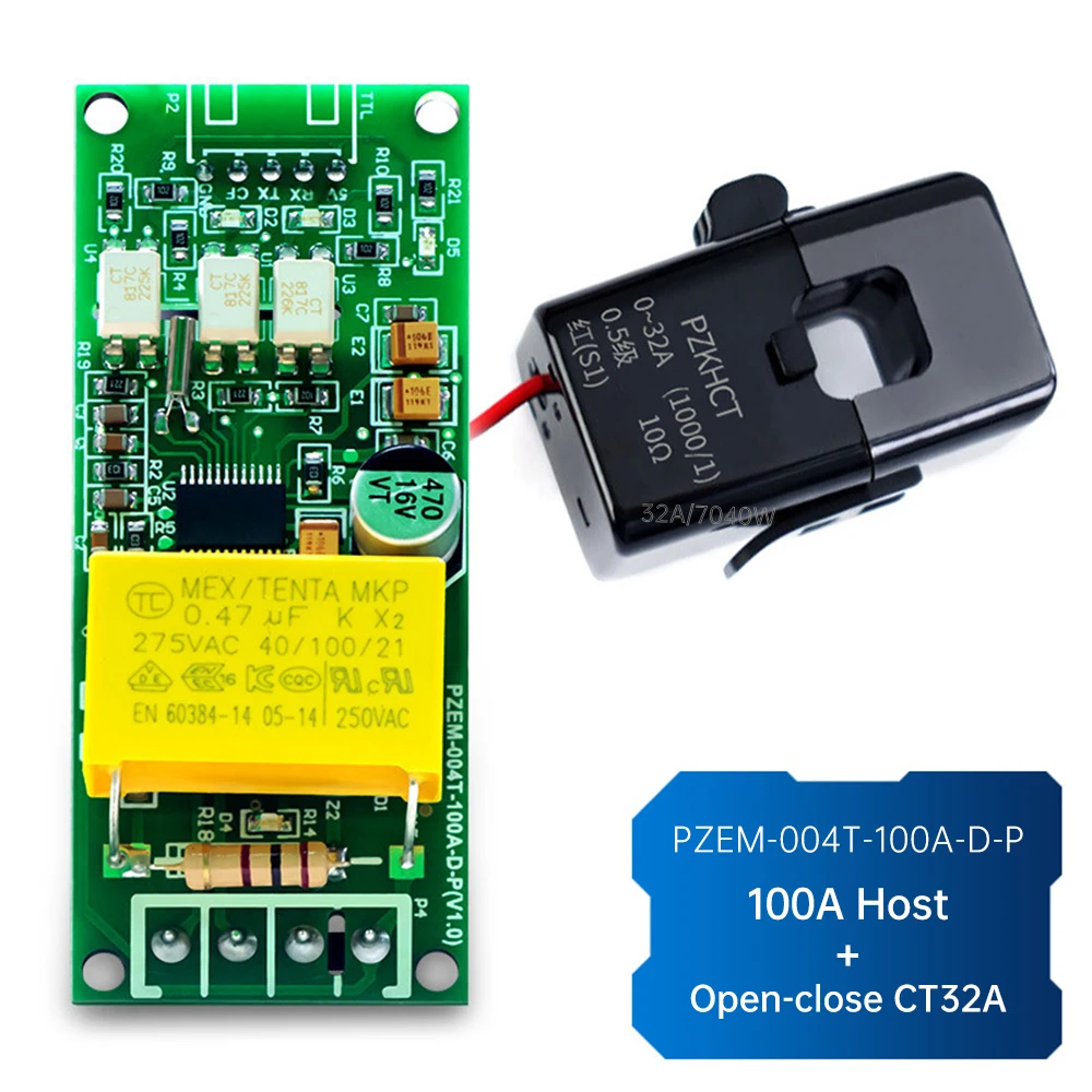 PZEM-004T AC Voltage Ammeter Power Frequency Test Communication Module TTL Serial Pin Array Version 32A/63A Power Meter image 6