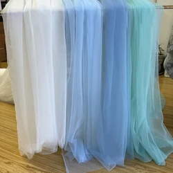 Light Gauze Fog Mesh Fabric, Blue Soft Tulle Yarn, DIY Background Veil, Wedding Dress, Fairy Tulle, Bridal Decoration Material