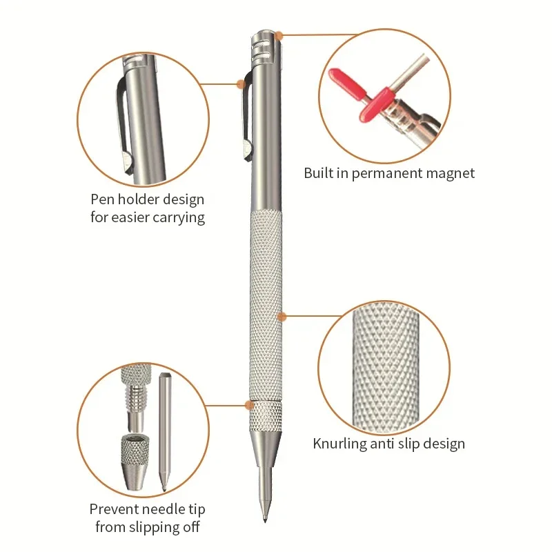 Diamentowe pióro traserskie Końcówka z węglika wolframu Pióro do grawerowania z węglika wolframu Stylus do szkła Ceramiczne znakowanie metalu