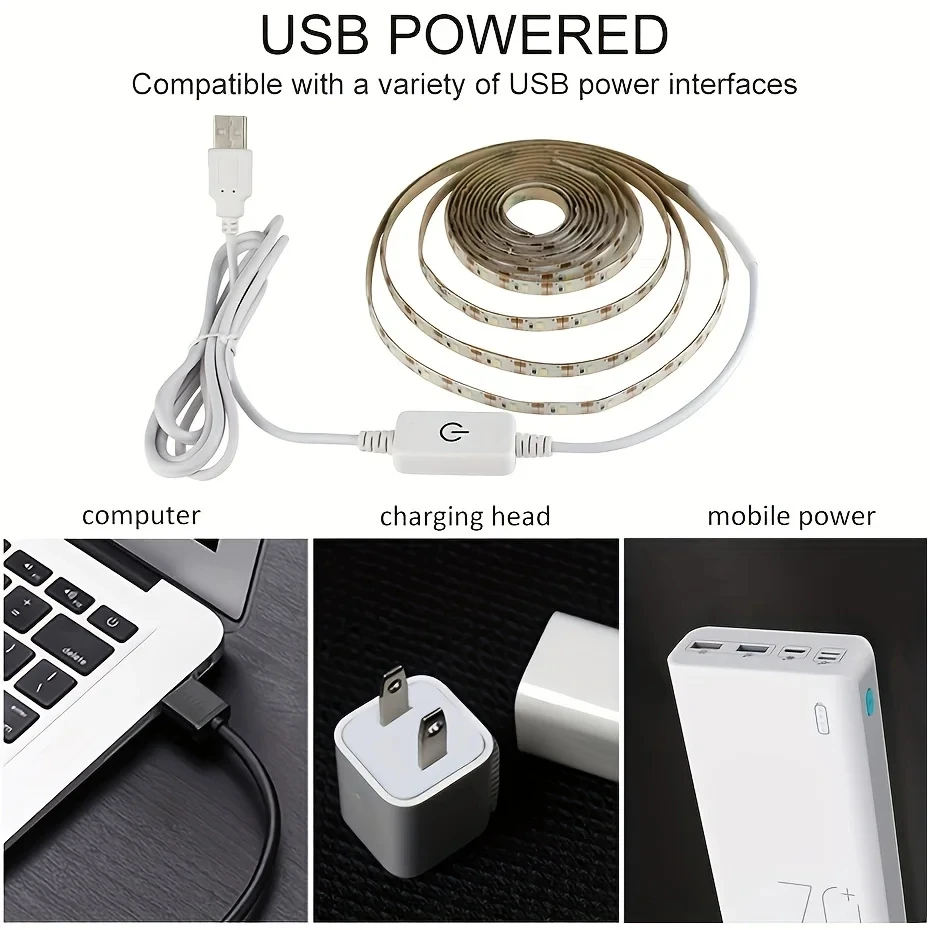 เทปไฟ LED ยืดหยุ่นได้5V 2835สัมผัสไฟระบบสัมผัสแบบ USB สำหรับตู้ห้องให้แสงสว่างกระจก