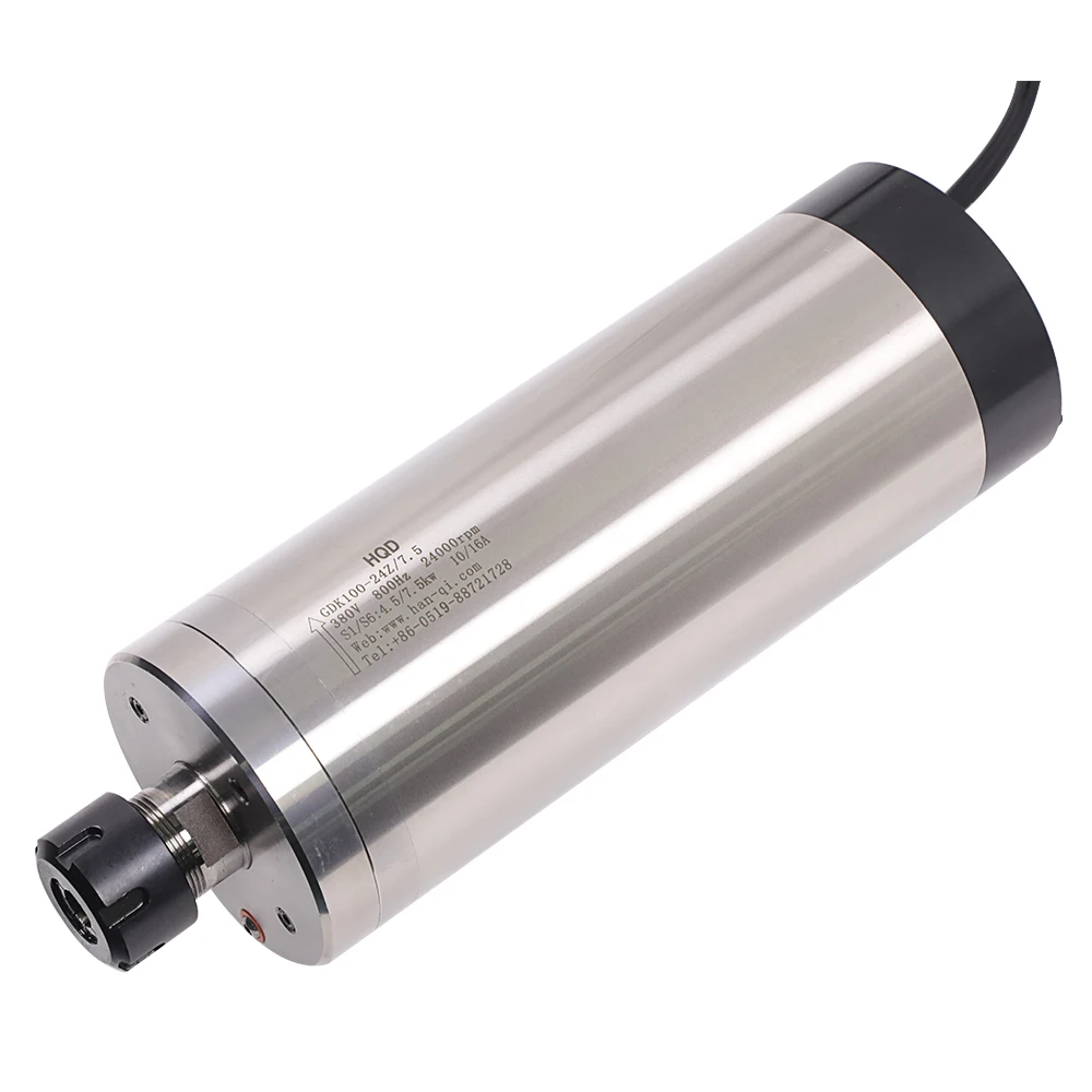 

HQD Water Cooling 7.5KW 24000rpm 800Hz 380V ER25 CNC Spindle Motor For Robotic Grinding Polishing And Deburring GDK100-24Z/7.5
