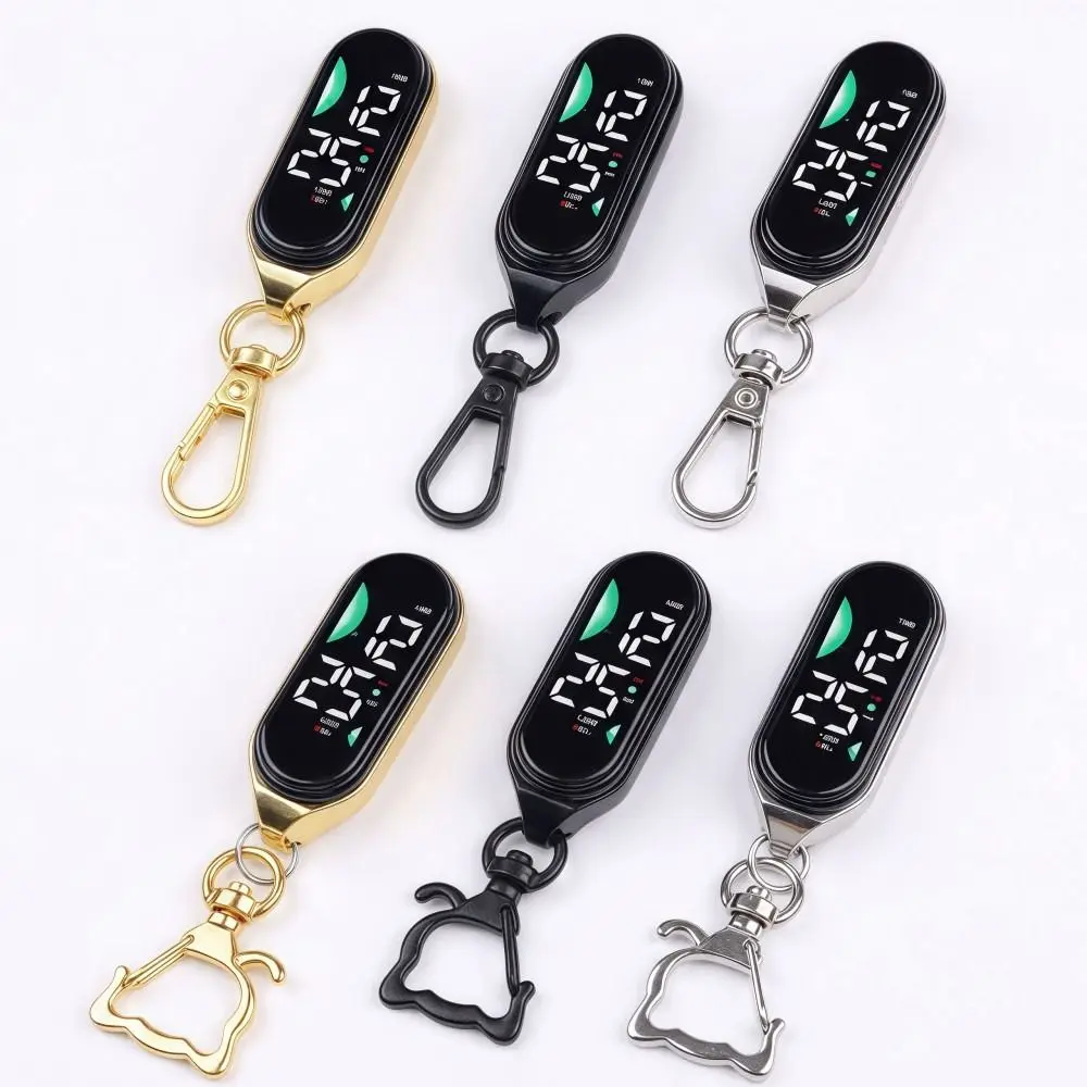 LED Electronic Hanging Watch Portable Waterproof Pocket Watch Carabiner Digital Display Luminous Pocket Watch Kids Adults