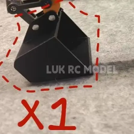 1/50 Black Flat Bucket Plastic 3D Print for Yigong Attachments Accessories YG 970 Excavator Model RC 520 Digger DIY Parts Toy