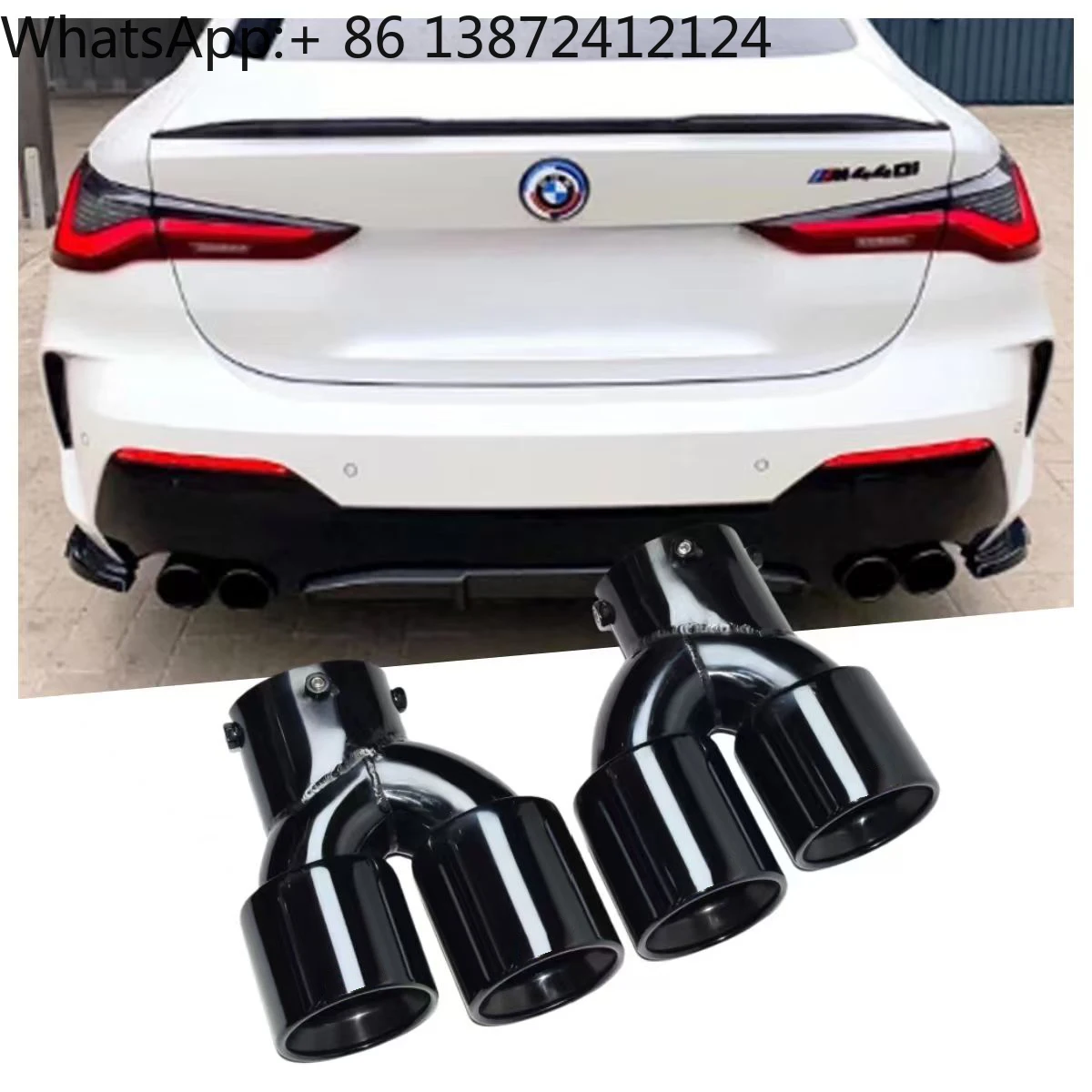 

DEX Car Exhaust Tip for BMW M240 M340 M440 G20 G21 G23 G42 M Power Quad Tip Stainless Steel Muffler Exhaust Nozzle Dual TailPipe