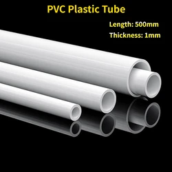 2Pcs Length 500mm White PVC Plastic Tube OD 6~14mm Fine Hard Pipe Small Water Pipe Wall Thickness 1mm
