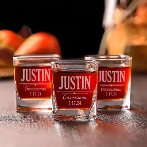 Personalized Groomsmen Gift Wedding Shot Glasses Wedding Favors Custom Best Man Gift Bachelor Party Wedding Party Keepsake Laser