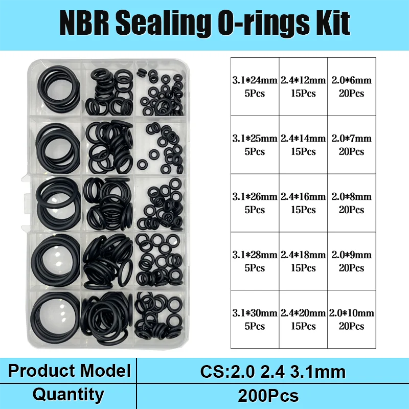 Nitril-O-Ring-Dichtungsscheibe Universelle Auto-Klimaanlagen NBR-Gummi-O-Ringe Sanitär-Dichtungen Ölbeständig Hochtemperaturbeständig – Detail 10