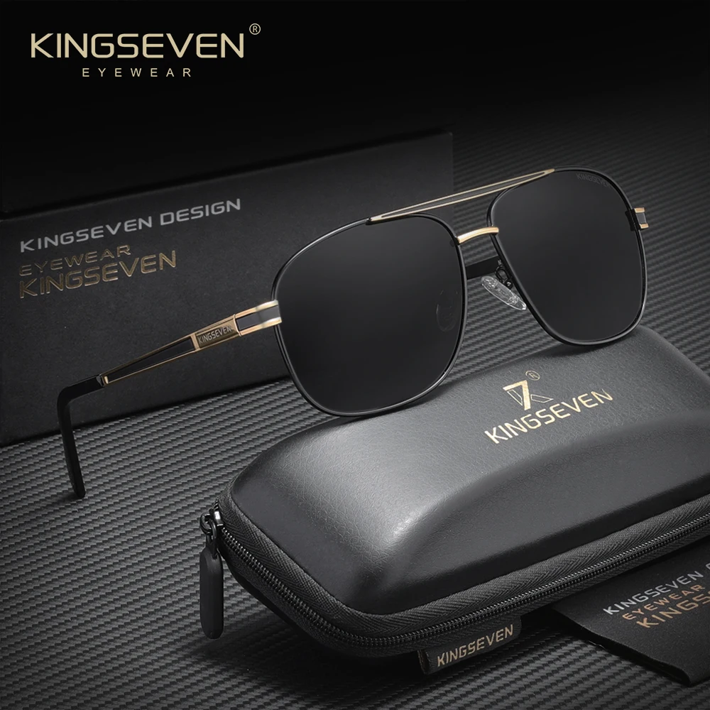 

KINGSEVEN Trendy Luxury Men/Women Sunglasses Polarized UV400 Driving Outdoor Anti-Glare Square Frame New Eyeglasses