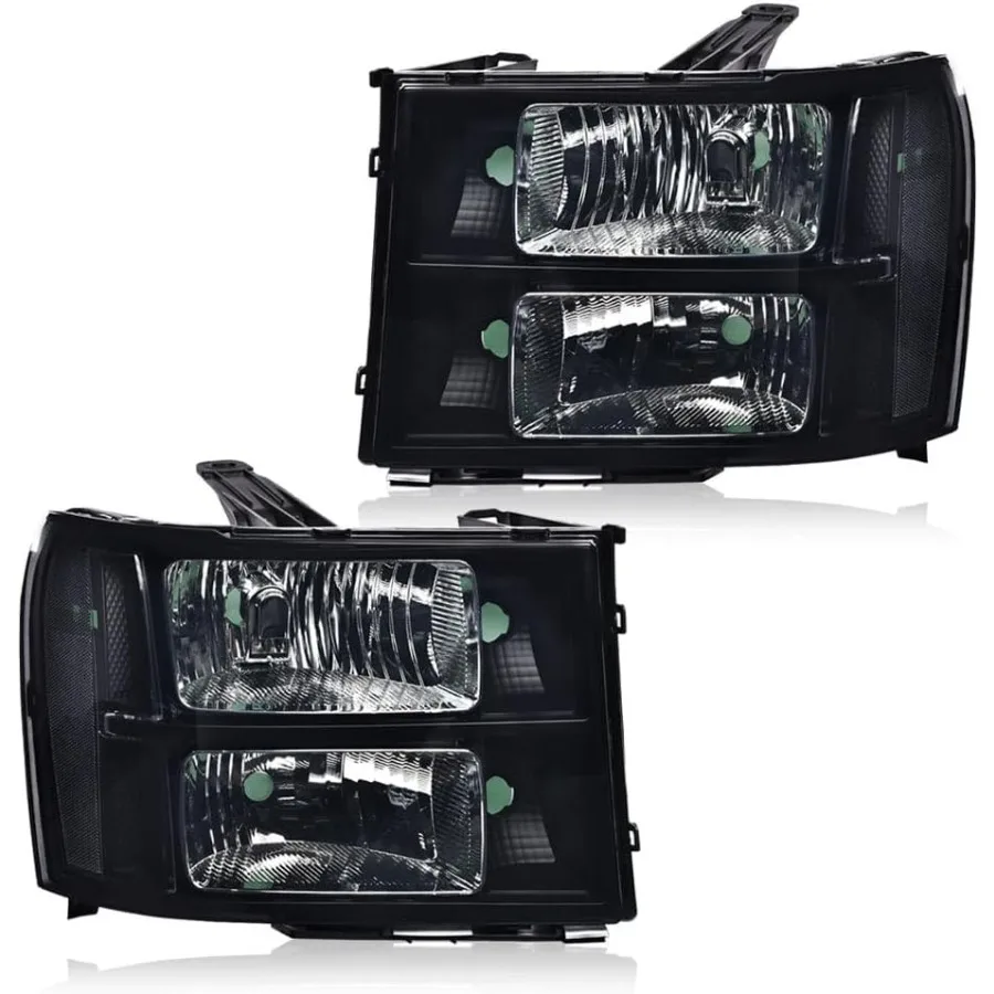 

Фара в сборе, совместимая с GMC Sierra 1500 2007-2013, подходит для фар GMC Sierra 2500HD 3500HD 07–14, дымовые линзы, черные