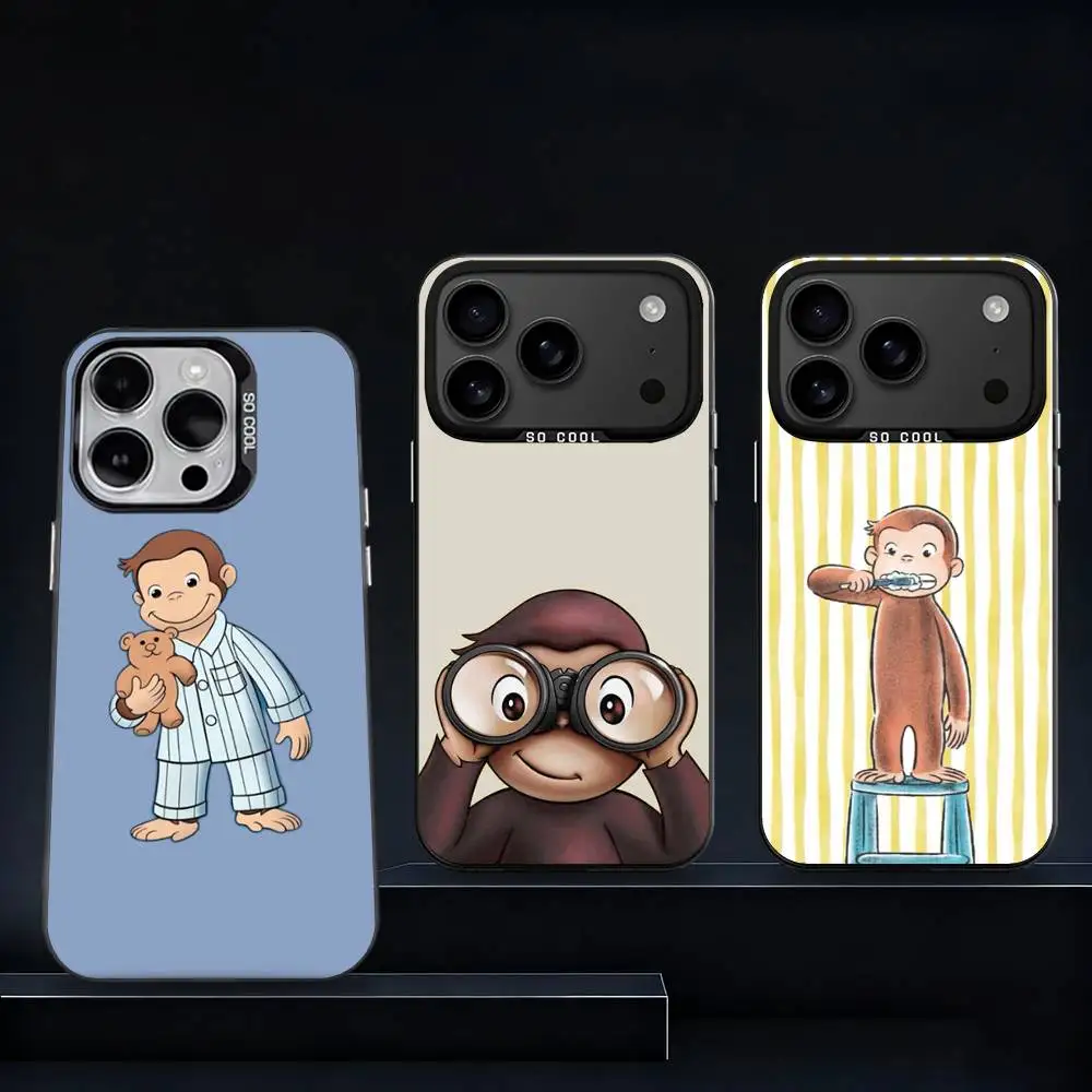 

Mokey G-GeorGes Cute For iPhone 17,16,15,14,13,12,11,Pro,Max,Plus,E,Air,Mini Anti Fall Black Matte Hard Bumper Phone Case