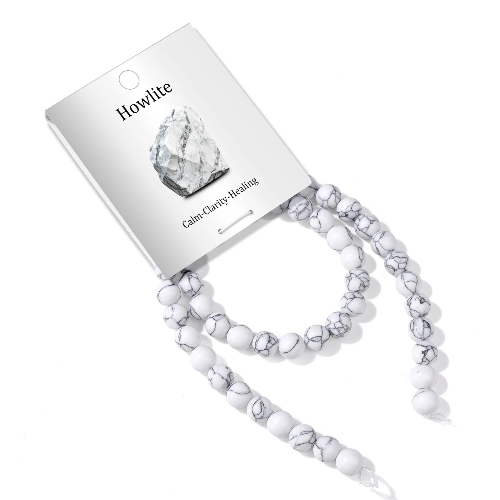 8MM 50pcs Second Generation White Howlite Beads Stone Round Spacer Beads for Jewelry Making Accessories