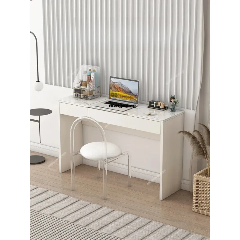 Long lasting cream style flip up dressing table mirror foldable, with lightweight bedroom dressing table storage cabinet
