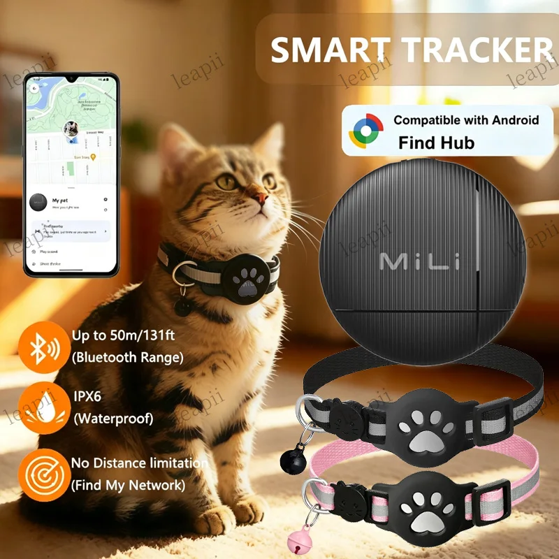 Smart Tracker Tags for Pets,Android Only (NOT IOS or Huawei) Item Finder Works with Google Find Hub Device and Cat Collar