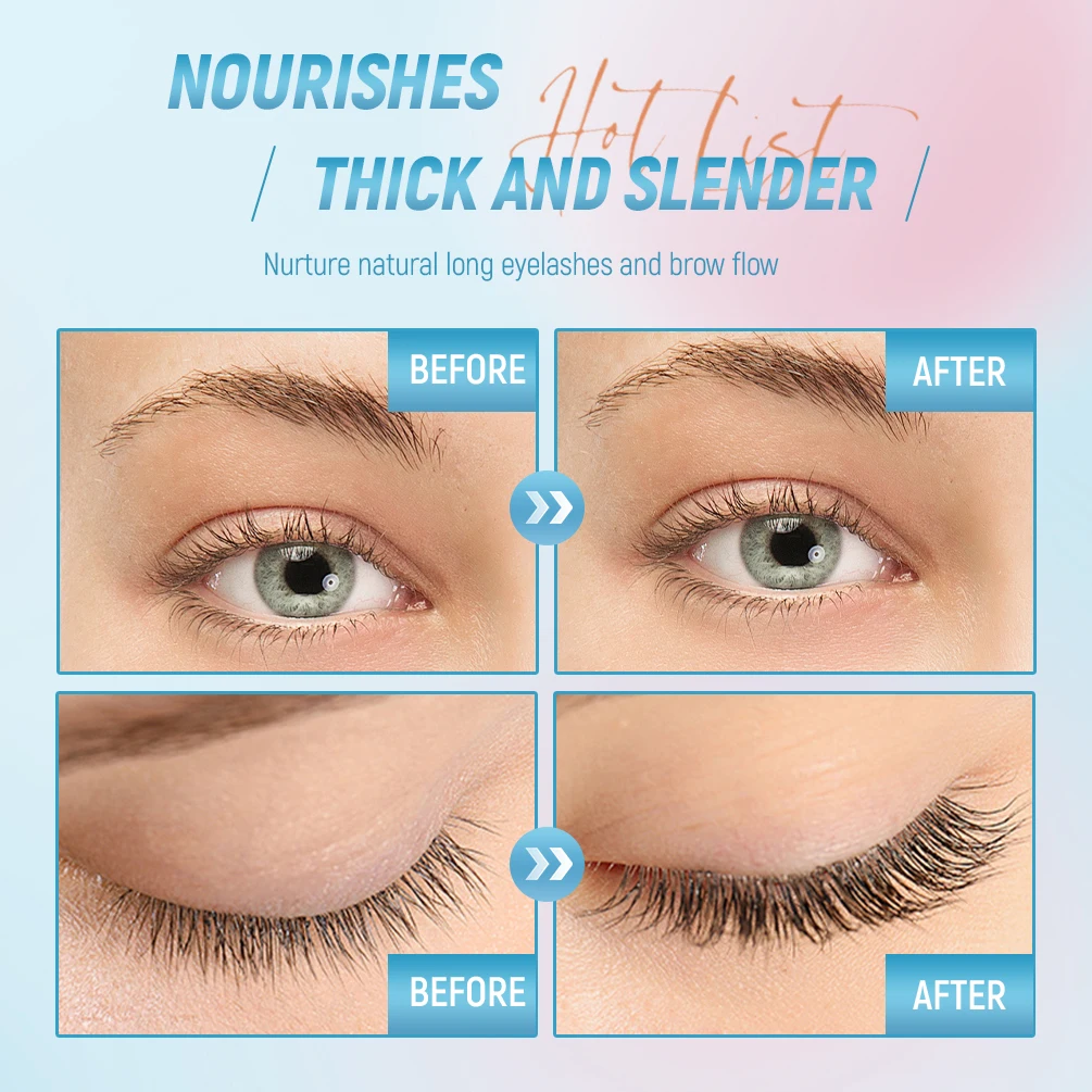 QIBEST Fast Eyelash Growth Serum Natural Eyebrow Eyelash Volume Thicker Lengthening Lashes Mascara Extension Eyelash Brow Serum