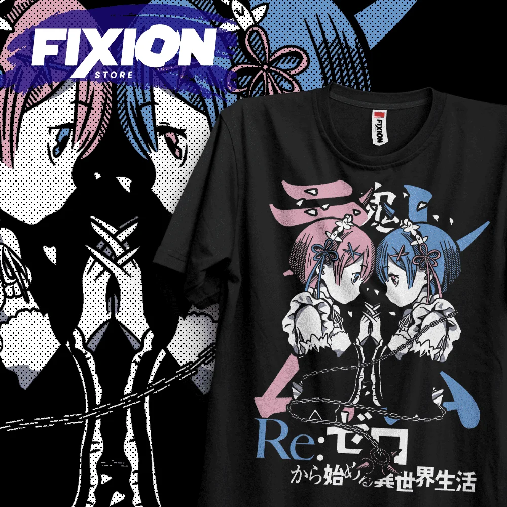 ReZero – Rem y Ram  NAnime T Shirt Manga Gift For Anime Lover All Size Cotton