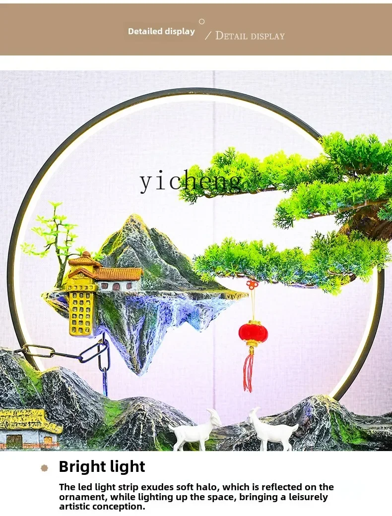 rockery fountain fish tank flowing water ornament circulating water feature living room indoor lucky feng shui wheel