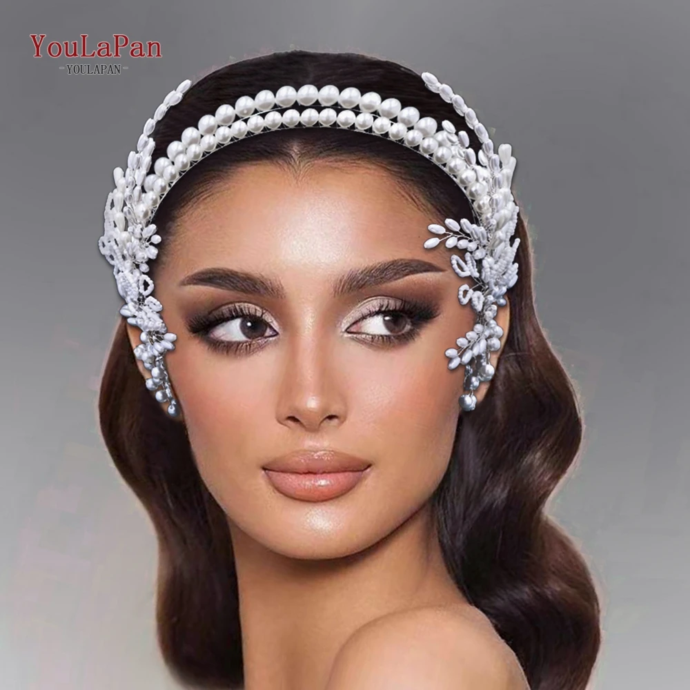 YouLaPan Wedding Headband Pearls Bridal Hair Accessories Handmade Beaded Woman Jewelry Hairpiece Bridemaid Gifts HP627