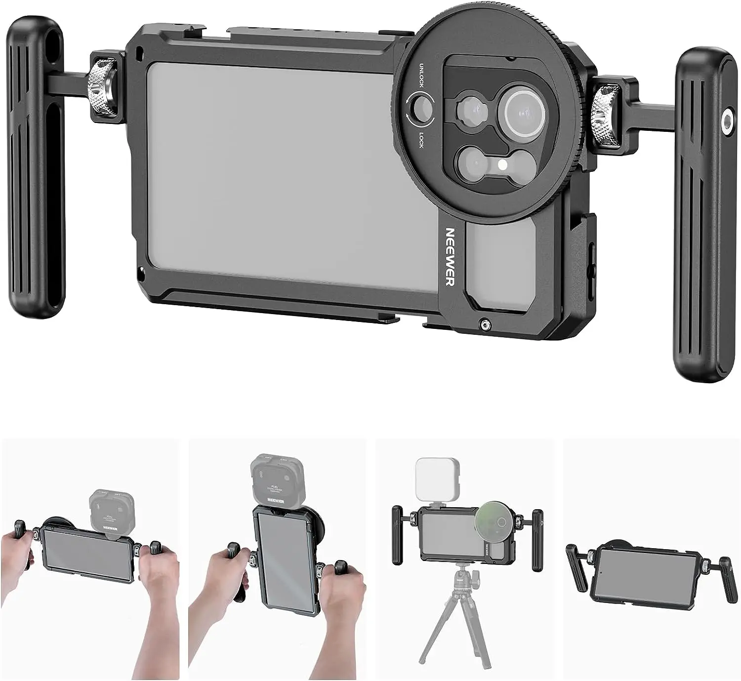 NEEWER Phone Cage Video Rig Kit for Samsung S23 ULTRA with Dual Side Handles, Phone Stabilizer for Filmmaking Video Recording