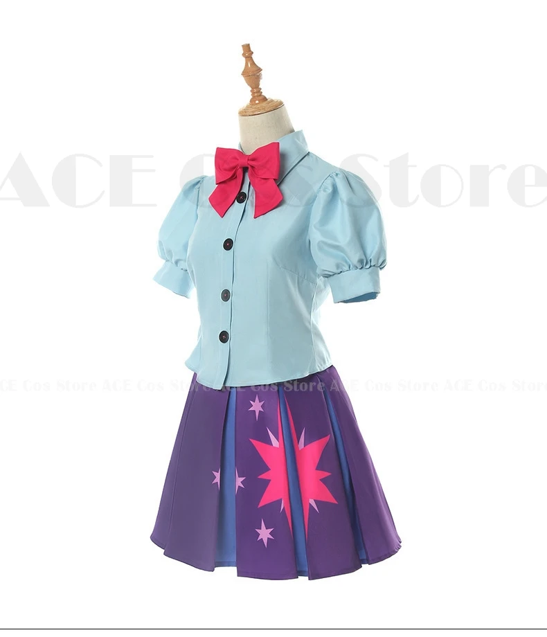 Disfraz de Anime Little Pony Twilight Sparkle para niñas, peluca, falda de princesa, traje de uniforme, ropa de fiesta de Halloween